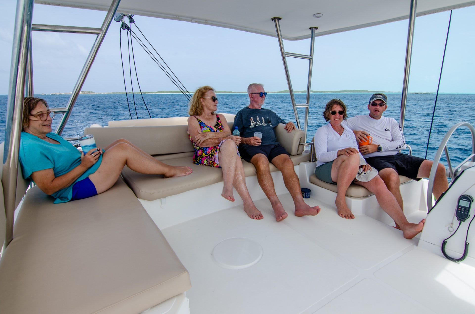 Beach loungers and Caribbean shores